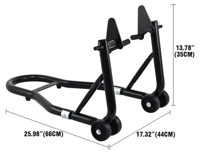 Image de Support pour moto - Lève-roue avant - Support de montage - Capacité de charge : 450 kg - Hauteur de levée : 35 cm - Acier - Noir