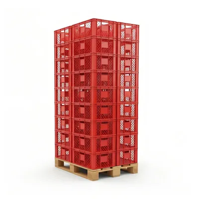 Produktbild von 36 Stück Bäckerkisten / Brotkisten 600 x 400 x 230 mm in rot