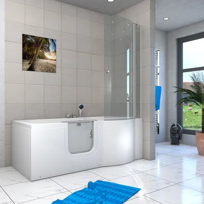 Produktbild von Seniorendusche und Badewanne mit Tür S12D-EH-L Dusche 170x85cm