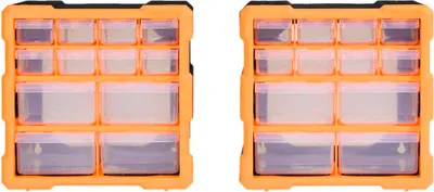 Obrázok produktu pre vidaXL Organizér s viacerými zásuvkami 2 ks 12 zásuviek 26,5x16x26 cm