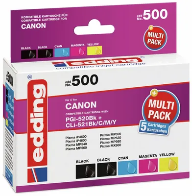 Produktbild von edding Tintenpatrone EDD-500 Multipack Canon PGI-520+CLI-521