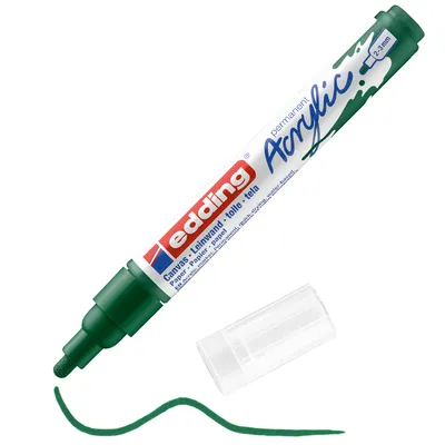 Produktbild von Edding 5100 Acrylmarker Medium, Grün, Grün, Medium, 2 mm, 3 mm, Tinte auf Wasserbasis