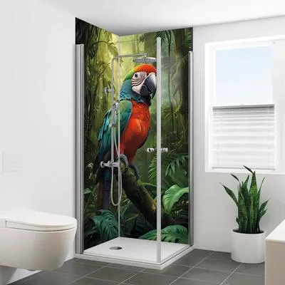 Produktbild von BREUER Duschrückwand-Set Foto Papagei 2x 255 x 90 cm 9480605000310