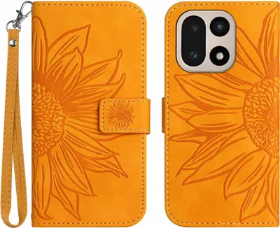 Produktbild von OnePlus 15 Hülle - Coverup Sonnenblume Klapphülle mit Schlüsselband - Gelb