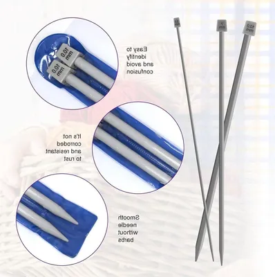 Set von 2 Aluminium Stricknadeln von 35 cm - Einfache Stricknadeln für klassische Pullover und Strickarbeiten (10 mm)