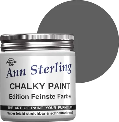 Produktbild von Ann Sterling Kreidefarbe Shabby Chic Farbe: 250ml. Lack Chalky Paint - Steelgrey