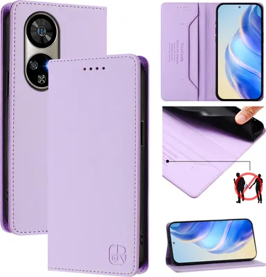 Produktbild von Lederhülle für Ulefone Note 17 Pro Hülle Flip Brieftasche Kartenfächern Ständer Schutzhülle Violett