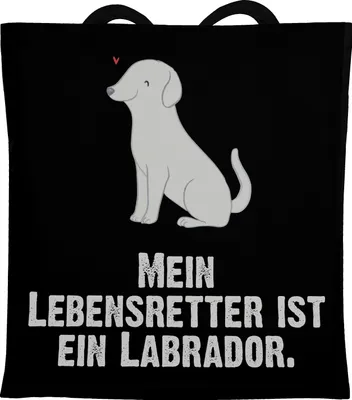 Produktbild von Mr. & Mrs. Panda Schultasche Labrador Lebensretter - Schwarz - Geschenk, Tasche, Tote Bag, Shopping, Einkaufstasche, Einkaufstüte
