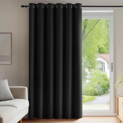 Zdjęcie produktu dla Zasłona zaciemniająca z przelotkami, 214x203 cm, czarna, 1 sztuka