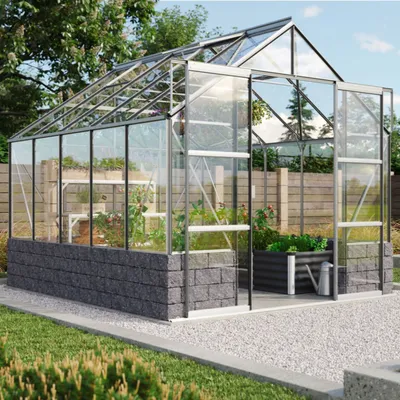 Produktbild von Vitavia Gewächshaus "Cassandra 8300" aluminium eloxiert 8,3 m² ohne Sockelmauer, 3 mm ESG
