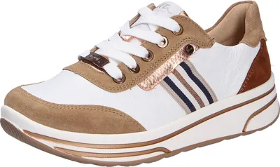 Ara Sneaker Sapporo Toffee Weiß Glattleder Größe: 39 Normal