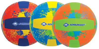 Produktbild von Schildkröt Neopren Beachvolleyball, Größe 5, Ø 21 cm, normale Größe, farblich sortiert, griffige textile Oberfläche, salzwasserfest, ideal für Strand & Garten