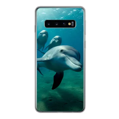 Produktbild von MuchoWow® Handyhülle Schutzhülle Hülle für Samsung Galaxy S10 Wasser - Delphin - Blau Silikon Softcase Handy Hülle - Handytasche