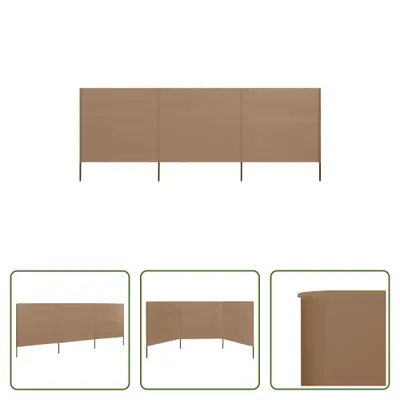Image de The Living Store Tissu brise-vent 3 pièces 400 x 80 cm Taupe