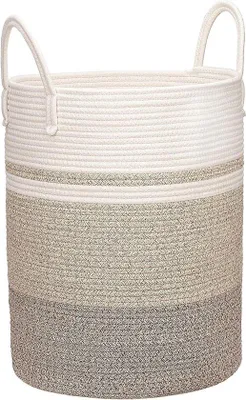 Image de Grand panier tressé avec poignées - 58 L - Bac de rangement pour la maison