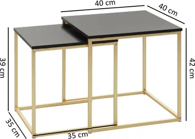 Immagine prodotto di Tavolo cala tavolo nero / oro mdf / metallo | Wohnling