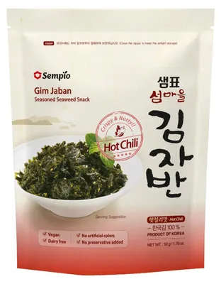 Produktbild von Sempio Zeewiersnack Hot Chili 50g – würziger, knuspriger Algensnack