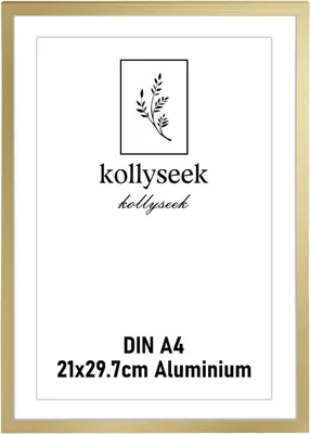 Immagine prodotto di Kollyseek cornice in alluminio A4 oro con vetro acrilico