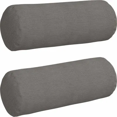 Produktbild von vidaXL Bolsterkissen 2 Stück Hellgrau Ø 25 x 70 cm Cordstoff