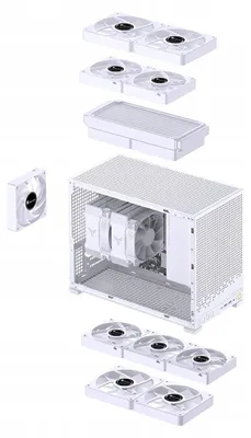 Image de Jonsbo D32 PRO Blanc Boîtier PC Mini-boîtier mATX Tempered Glass
