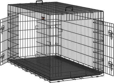 Zdjęcie produktu dla Klatka dla psa – Transporter – Bezpieczny transport – Podwójne drzwi – 136 x 79 x 87 cm – Czarny