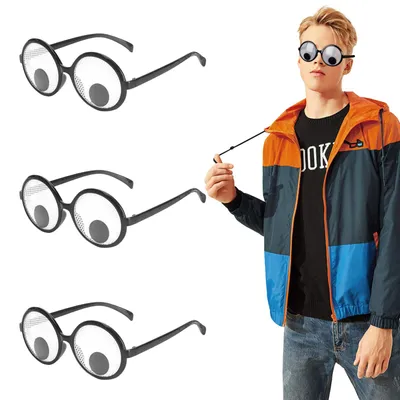 3er-Set Wackelaugen-Brillen, lustige Kostümbrille für Halloween