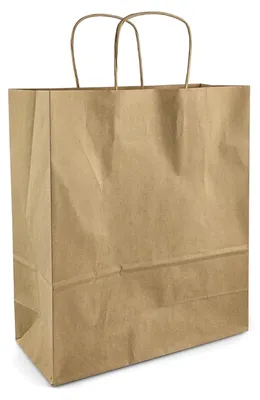 Image de Lot de 20 sacs en papier kraft marron avec des anses