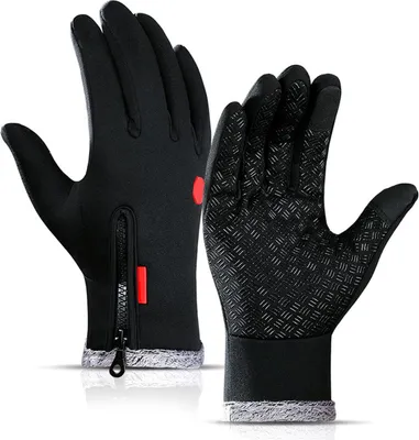 Produktbild von Winterwarme Handschuhe für Damen und Herren, dicke, weiche Touchscreen-Handschuhe zum Autofahren, SMS-Schreiben, Laufen und Radfahren (Schwarz)