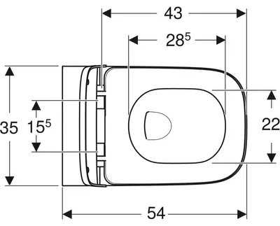 Obrázek produktu pro Geberit Smyle Square Set závěsné WC Oplachovací jednotka Rimfree s WC sedátkem