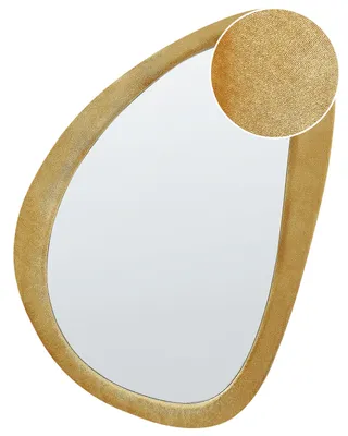 Obrázok produktu pre BELIANI Nástenné zrkadlo žlté MDF zamatový rám sklo 61 x 91 cm nepravidelný tvar závesné na stenu moderný štýl