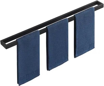 Produktbild von Schwarze 80CM Handtuchhalter Edelstahl Wandmontage Bad