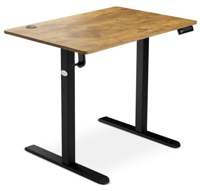 Produktbild von di volio Schreibtisch BARGA höhenverstellbar elektrisch 88x60 cm – braun, ergonomischer Bürotisch, platzsparender Stehtisch mit Memory-Funktion