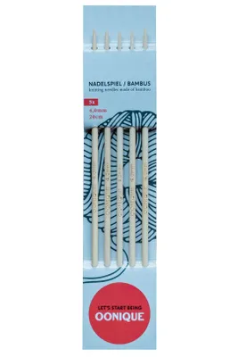 Produktbild von OONIQUE Nadelspiel Set, Nadelspiel 4.0 mm, Nachhaltige Bambus Stricknadeln, Sockenstricknadeln, 5er Set