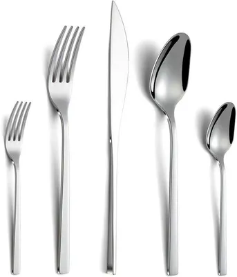 Image de Couverts en acier inoxydable pour 6 personnes, style classique