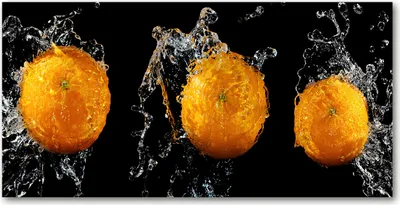 Produktbild von Tulup Glas-Bild -140x70- Wandkunst Dekorative Wand für Küche & Wohnzimmer - Essen & Getränke - Orangen Wasser - Orange