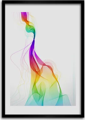 Produktbild von Bild - Bilderrahmen - 50 cm x 70 cm - MDF - Rahmen - Wandkunst Bunte Abstraktion