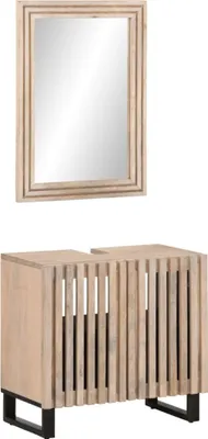 Produktbild von 2-tlg. Badmöbel-Set Massivholz Mango