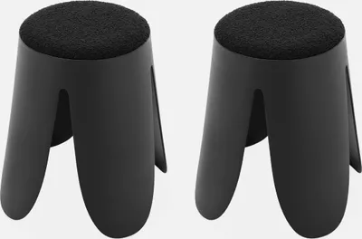 Produktbild von sweeek - 2er Set stapelbare Hocker, strukturierter Bouclébezug - Schwarz