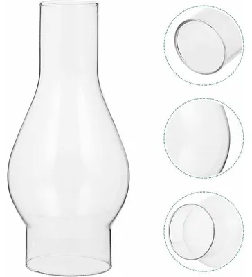 Produktbild von Transparenter Glasschirm für Öllampe, Glaskamin für Öllampe, Schirm für Petroleumlampe, Füllzubehör? (Größe: Klein)