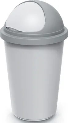 Image de MONZANA® Poubelle cuisine 50L couvercle basculant plastique recyclé 100% corbeille papier bureau support fixation sac-poubelle déchets argent-gris