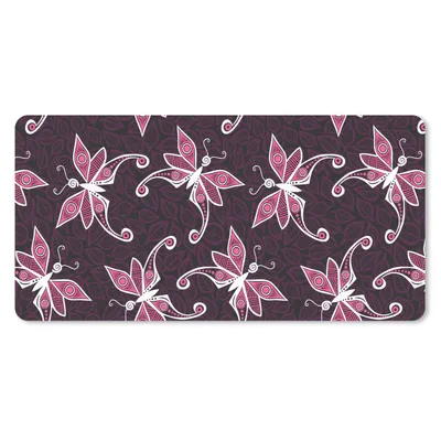 Produktbild von MuchoWow® Schreibtischunterlage Schmetterlinge - Muster - Rosa 80x40 cm - XXL Mauspad - Gaming Mauspad