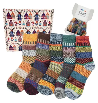 Productafbeelding van Retro Sokken Set van 5 Paar met Wol 37-42