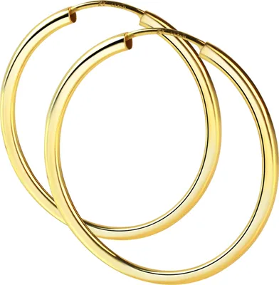 Produktbild von V Creolen 925/- Sterling Silber vergoldet 50mm