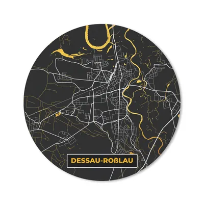 Produktbild von MuchoWow® Mauspad Mousepad Dessau-Roßlau - Deutschland - Stadtplan - Gold - Karte 40x40 cm - Mousepads - Maus Mat - Pad - Mausunterlage - Schreibtisch Accessoires