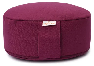 Produktbild von yogabox Yogilino® Reise Meditationskissen mini oval BASIC - aubergine 26 x 21 x 9 cm Buchweizenschalen