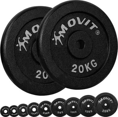 Produktbild von MOVIT Hantelscheiben Set PRO, Gusseisen, 2x 20,0 kg, Gewichte Gewichtsscheiben