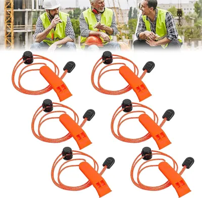 Produktbild von 6 Stück Notfallpfeife, Signalpfeife für Notfalle mit Lanyard Überlebenspfeife Super Laute Sicherheitspfeife für Notlagen und Notsignale Camping Wandern Jagen Bootfahren Angeln Schwimmweste