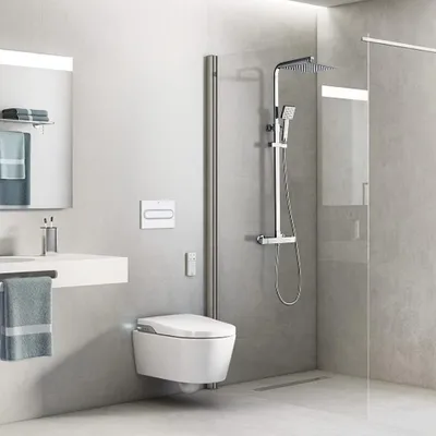 Productafbeelding van Thermostatische Douchekolom - Douchepaneel - Regendouche - Handdouche - Buitendouche - Zilverkleurig