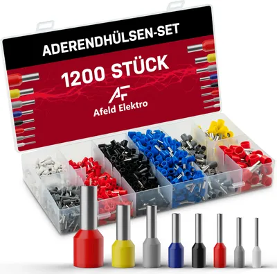 Produktbild von Aderendhülsen Set isoliert 1200 Stück