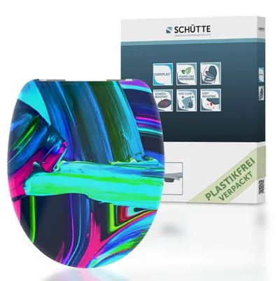 Produktbild von SCHÜTTE WC Sitz NEON PAINT, Duroplast Toilettendeckel mit Absenkautomatik, Klobrille,Toilettensitz